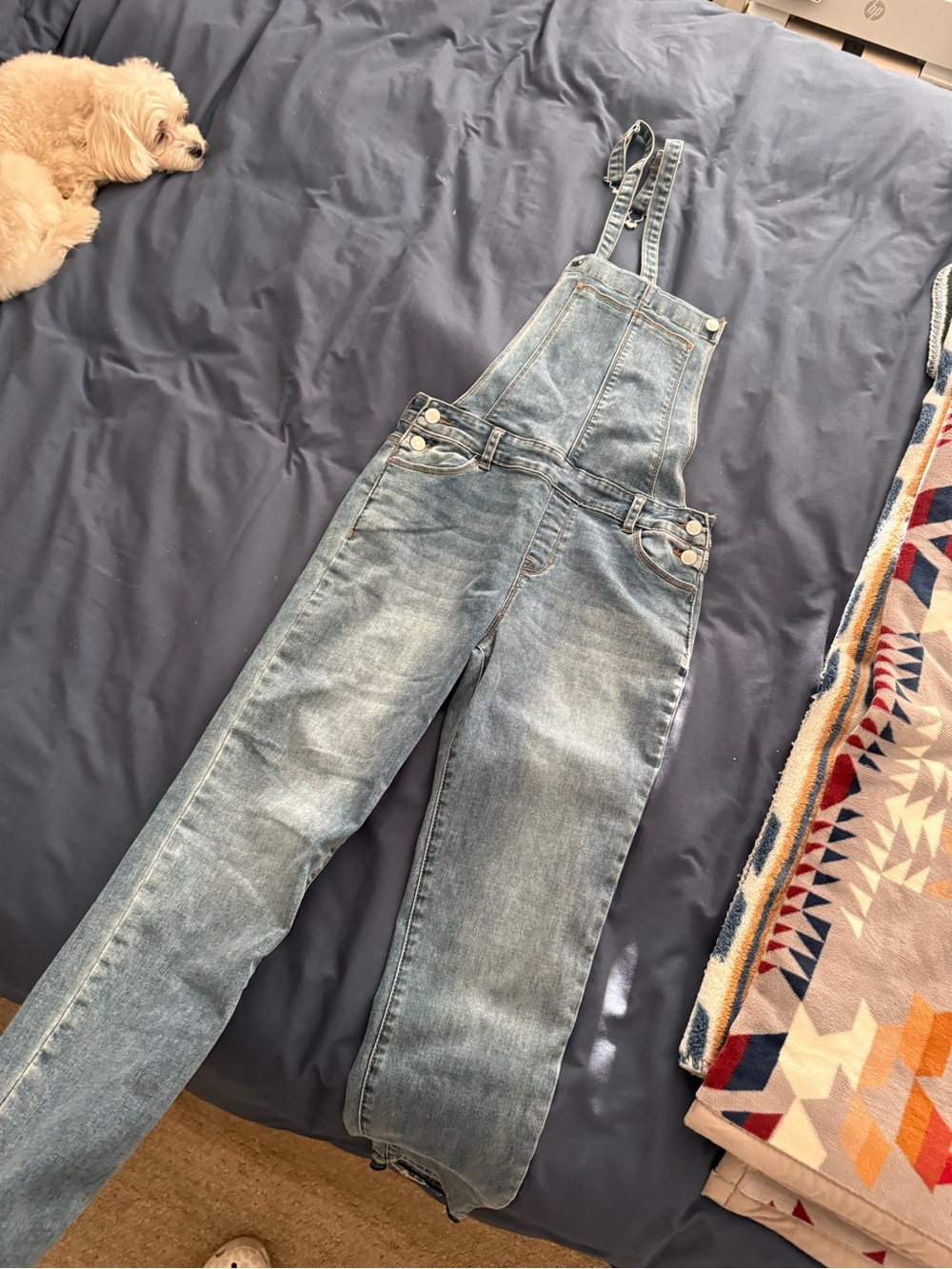 PacSun Light Blue Denim Overalls - Women's Straight Fit